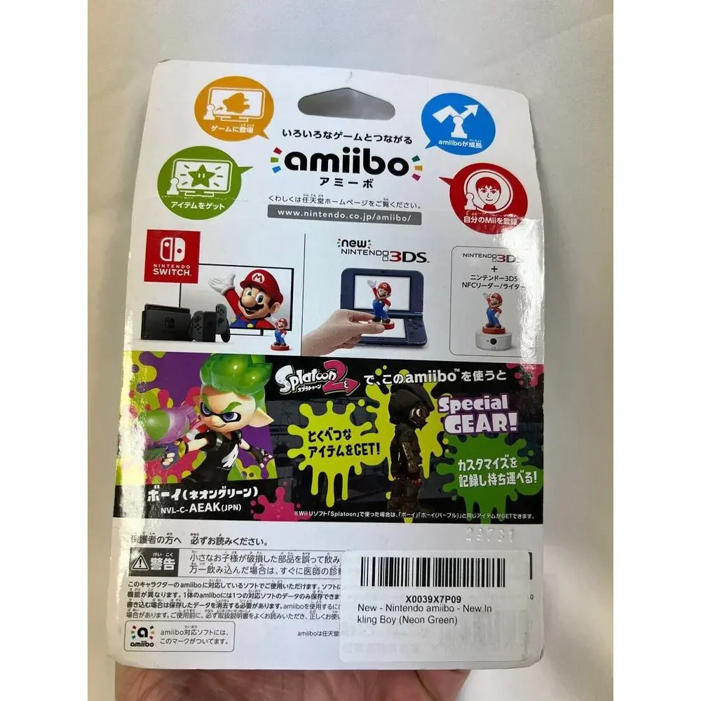 Japan Nintendo amiibo Splatoon Boy Neon Green Figure Statue